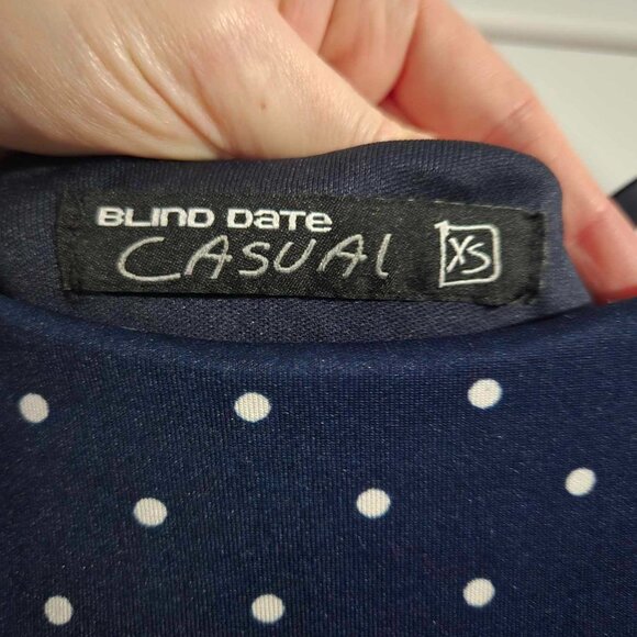 Polka Dot Blue Mini Dress - Picture 3 of 4